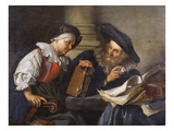 A Scholar Reading to an Old Woman at a Table