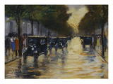Berlin Streetscene in the Rain; Berliner Strassenszene in Regen