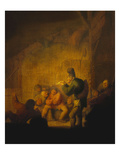A Barn Interior with a Jester Regaling His Companions