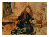 Buy Young Girl Playing with a Dog; Fillette Jouant Avec Un Chien at AllPosters.com