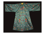 Buy A Padded Informal Robe of Sea Green Silk, Scattered with Butterflies Amongst Prunus Blossom,... at AllPosters.com