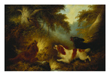 Spaniels Putting Up a Pheasant