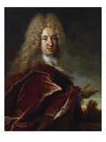 Buy Portrait of a Gentleman, Wearing a Long Wig, Lace Jabot and Burgundy Colour Cloak at AllPosters.com