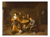Buy An Interior of an Inn with Peasants Making Merry, a Monk Begging for Alms at the Door at AllPosters.com