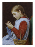 A Girl Knitting