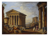 A Capriccio of Classical Ruins with the Maison Caree at Nimes, the Temple of the Sybil at Tivoli,…