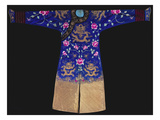 Buy A Formal Court Robe (Chi'Fu) of Midnight Blue Satin Embroidered with Eight Gilt Dragons Among Hot... at AllPosters.com