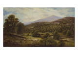 A Wooded River Landscape with a Shepherd and Sheep