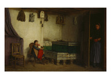 An Interior with a Mother and Children