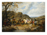Queen Elizabeth and Her Entourage Riding to the Hunt