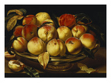 Buy Peaches in a Silver-Gilt Bowl on a Ledge at AllPosters.com