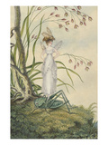 Buy A Fairy with a Bee on Her Head Standing on a Grasshopper at AllPosters.com