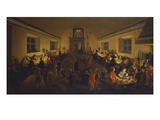 Buy The Interior of an Inn (?) with Men Dining and Cooks Preparing Food in the Foreground at AllPosters.com