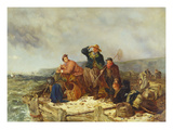 Buy Fishermen on a Quay During a Storm at AllPosters.com