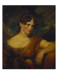 Buy Portrait of Miss Caroline Hopwood, Aged 18, Half Length, Wearing a Brown Dr at AllPosters.com