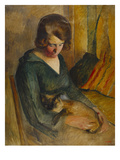 Seated Woman with a Cat on Her Knees; Femme Assise Avec Chat Sur Ses Genoux
