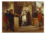 Faust and Mephistopheles Waiting for Gretchen at the Cathedral Door