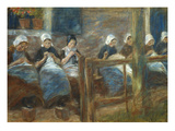 Girls Sewing in Huizen; Nahende Madchen in Huizen