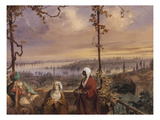 A View from the Terrace of a House in Galata, with a Turk, His Wife and a S
