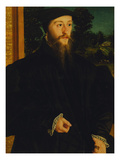 Buy Portrait of a Bearded Gentleman, Half Length, in a Black Cloak and Cap, with a Landscape Beyond at AllPosters.com