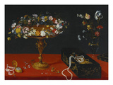 Buy A Garland of Flowers in a Tazza, Jewels and Coins in a Japanese Black and Gold Lacquer Fumibako,... at AllPosters.com