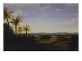 An Extensive Landscape in Brazil with the Portuguese Residence, the Church and the Casa-Grande,…