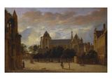 Buy A View of the Groote Kerk at Veere from the South with Figures in the Foreg at AllPosters.com