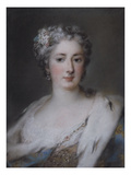 Portrait of a Lady, Bust Length in an Ermine-Trimmed Robe with Fleur-De-Lys, Diamond Clasp and…