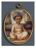 A Portrait Miniature of the Sahibzada, Eldest Son of the Nawab of Oudh, Wearing a Blue Nawabi…