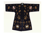Buy An Informal Robe of Midnight Blue Satin, Embroidered in Couched Gilt Thread with Bats, Shou... at AllPosters.com