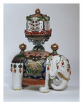Buy A Kutani Elephant Decorated in Iron-Red, Green, Blue, Yellow and Black Enamels and Gilt at AllPosters.com