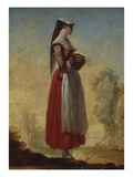 Buy A Girl from Frascati with a Basket in a Rocky Landscape at AllPosters.com