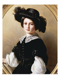 Buy Portrait of a Young Girl, Half Length, Wearing a Black Velvet Costume with at AllPosters.com