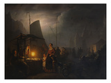 Buy A Market-Square at Night with Several Townsfolk by Dead Game and Grocery Stands, Brussels at AllPosters.com
