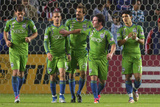 Carson, CA October 22 - Brad Evans, Fredy Montero, Mike Fucito, Osvaldo Alonso and Roger Levesque