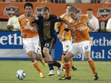Houston May 29 - Alejandro Moreno, Bobby Boswell and Brian Ching