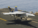 An F/A-18E Super Hornet Trap Landing on the Flight Deck of USS Harry S. Truman