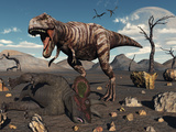 Buy A T. Rex Is About to Make a Meal of a Dead Triceratops at AllPosters.com