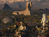 An Astronaut Explorer Comes across Familiar Structures on an Alien Landscape