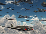 German Heinkel He 111 Bombers Gather over the English Channel