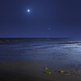 Venus Shines Brightly Below the Crescent Moon from Coast of Buenos Aires, Argentina