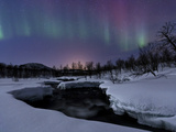 Buy Aurora Borealis over Blafjellelva River in Troms County, Norway at AllPosters.com