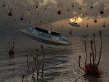 Buy Aliens Celebrate their Annual Harvest on their UFO's at AllPosters.com