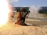 An Assaultman Fires a Rocket Propelled Grenade
