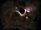 A Planet's Population Fleas in Panic from a Massive Black Hole Photographic Print