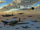 German Heinkel He 111 Bombers Gather over the English Channel