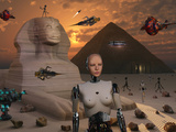 Buy Artist's Concept of the Pyramids and Sphinx Being Built by an Advanced Alien Race at AllPosters.com