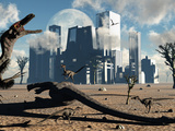 Buy A Pack of Velociraptors Come across a Giant Sauropod Carcass as their Next Meal at AllPosters.com