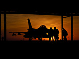 Silhouette of a Chilean Air Force F-16C Block 50 at Natal Air Force Base, Brazil