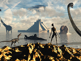 An Alien World Where Reptoid Beings Co-Exist with Dinosaurs